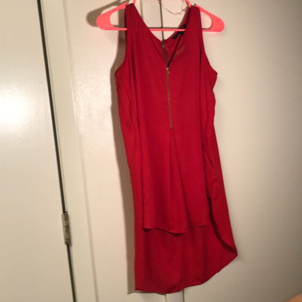 Zac & Rachel Red Asymmetrical Shirt Size Small